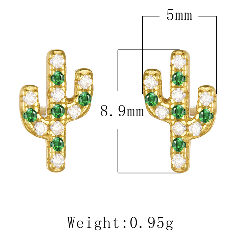 Cactus Amazing Crystals green and transparent gemstone 925 sterling silver Earrings view 6