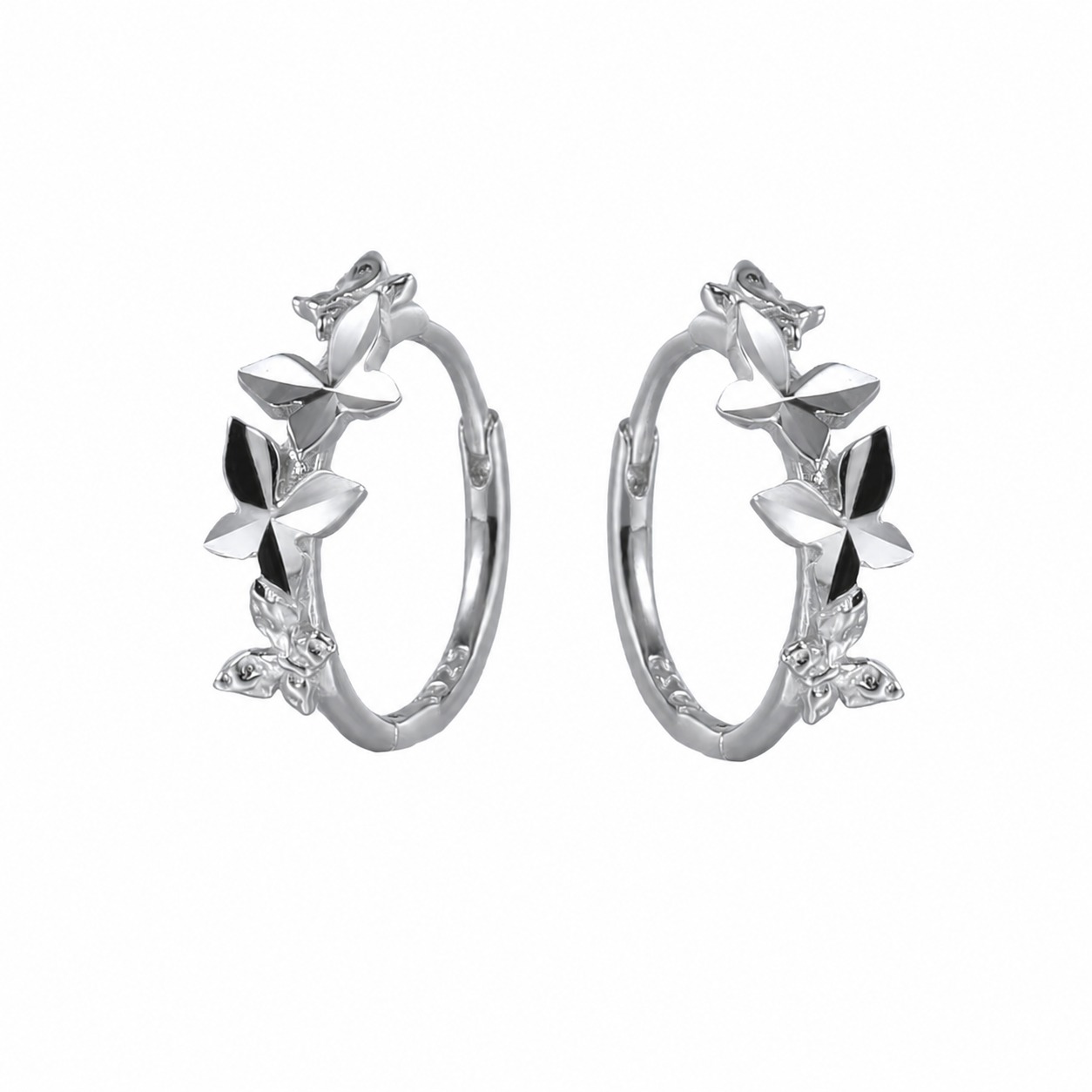 Butterfly Vine 925 Sterling Silver Women's Close to the Ear Simple and Stylish Earrings view 5