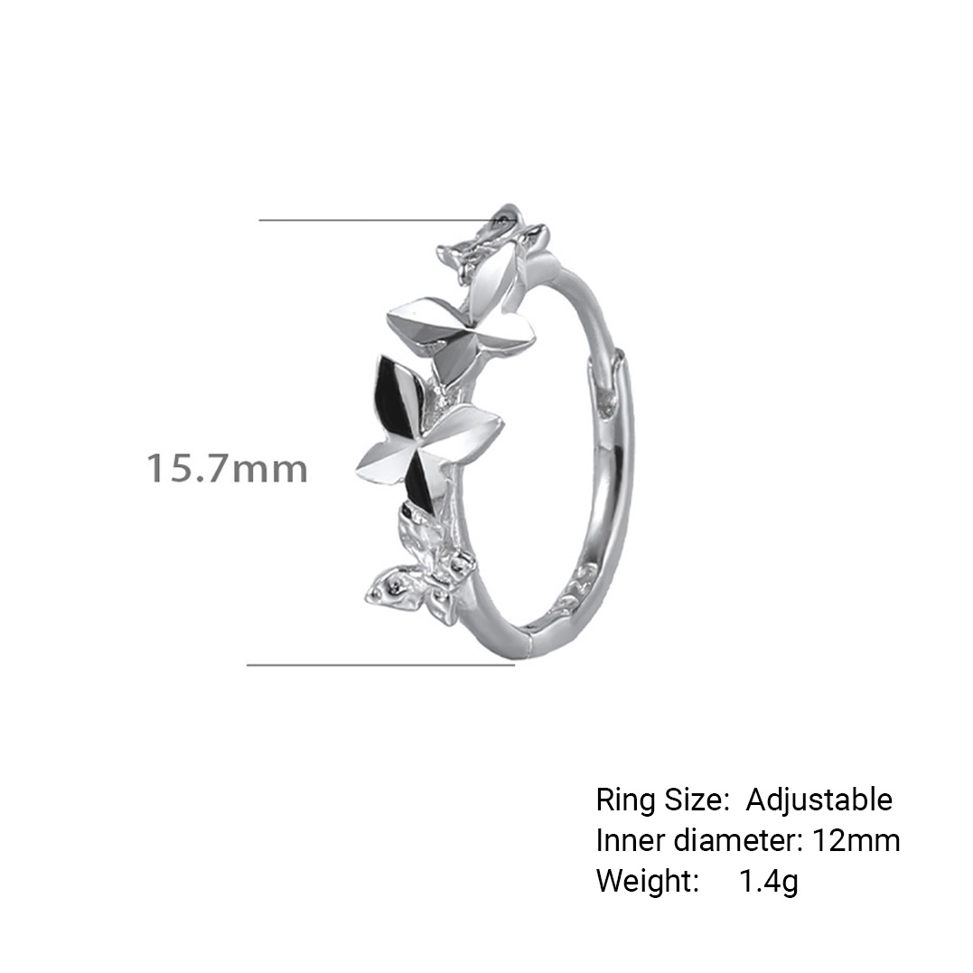 Butterfly Vine 925 Sterling Silver Women's Close to the Ear Simple and Stylish Earrings view 6