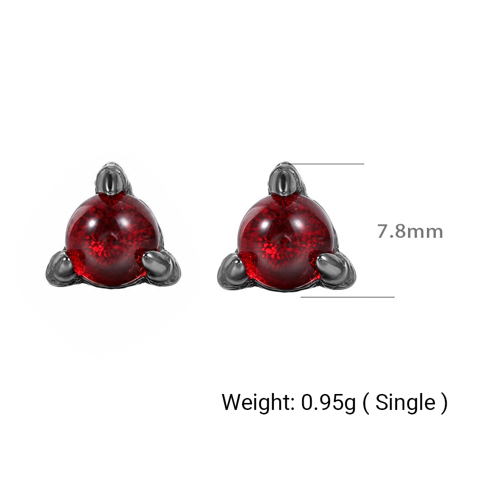 Red Round Glass Stone 925 Sterling Silver Miniature Elegant and Stylish Dragon Claw Stud Earrings view 6