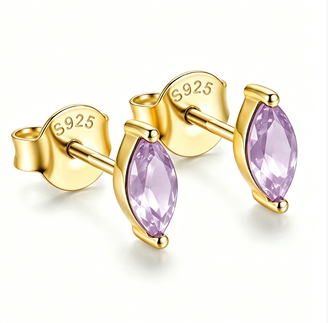 Personalized Birthstone Women Dainty Multi Shape Amazing Crystals Stones 18K Gold Plated 12 Birthstone Earrings view 6