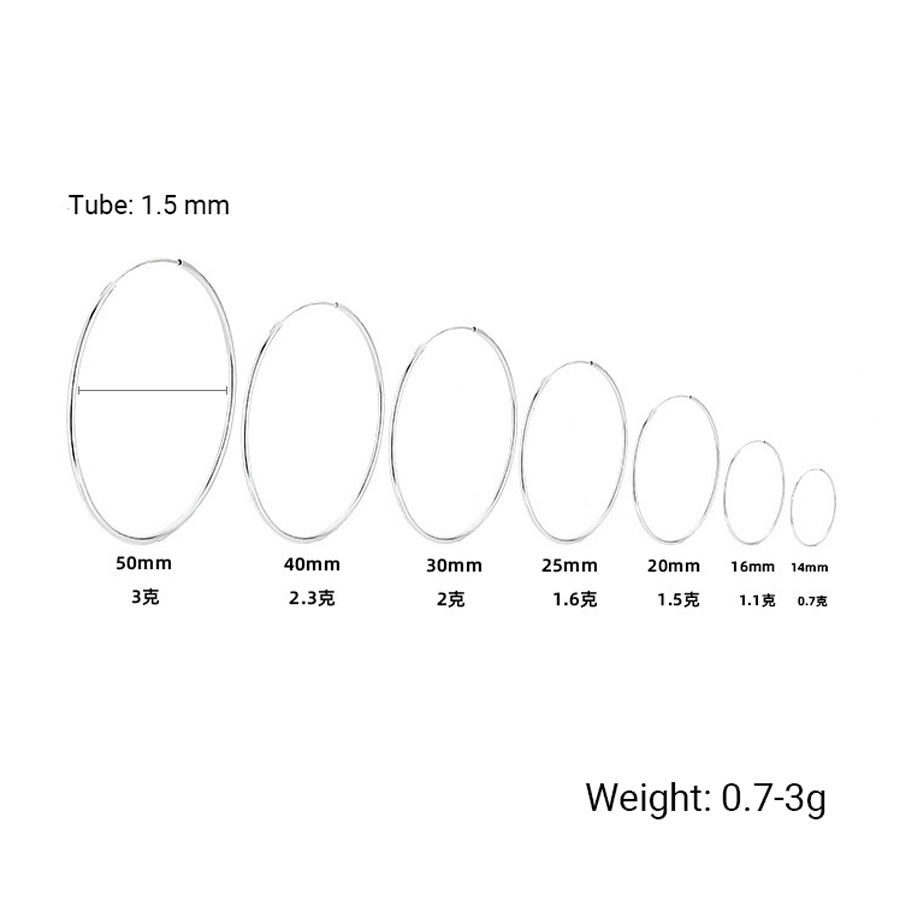 Minimalist Geometric Circle 925 Sterling Silver Classic Round Hoop Earrings view 6