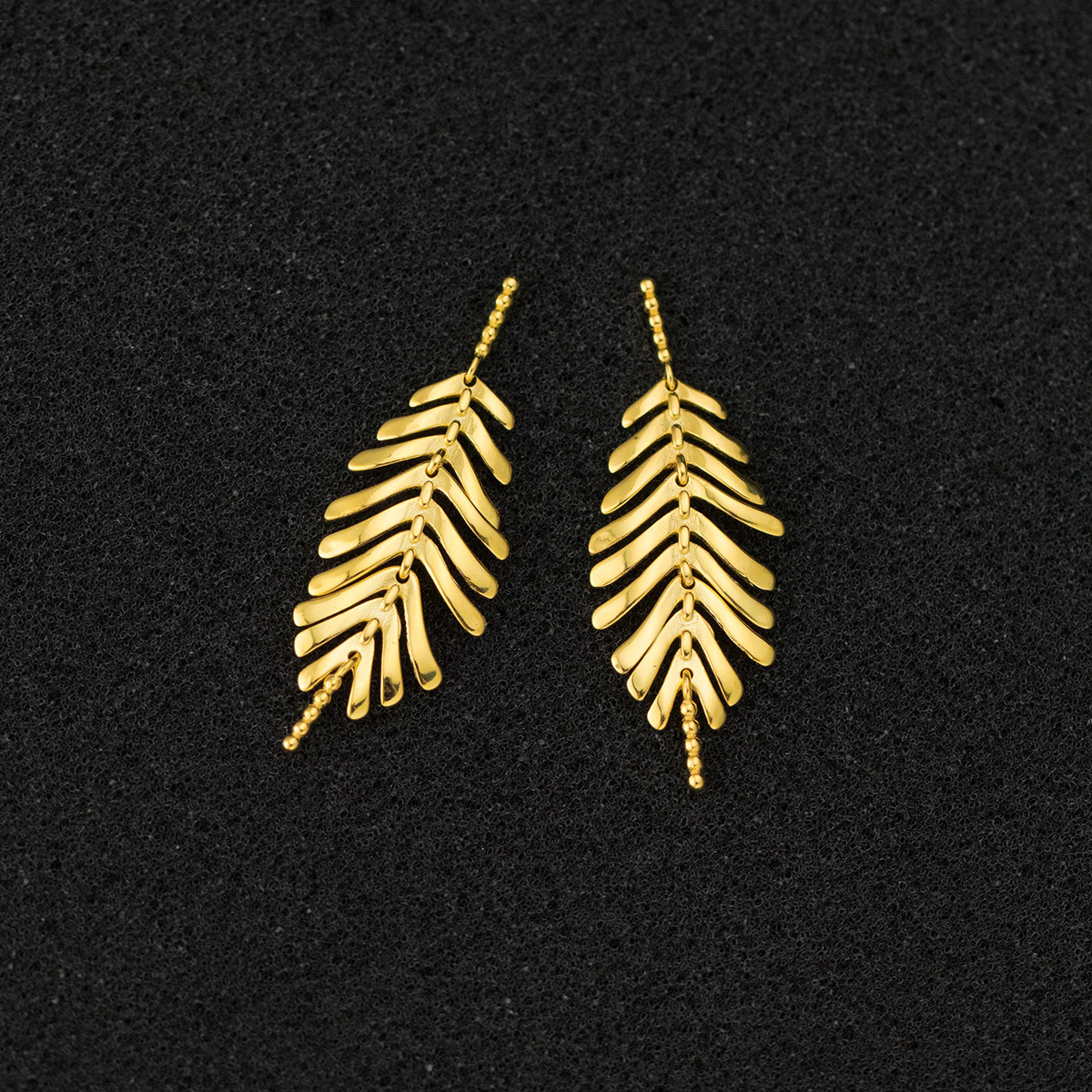 Leaf Shape Pure Metal S925 Sterling Silver Drop Earrings view 3