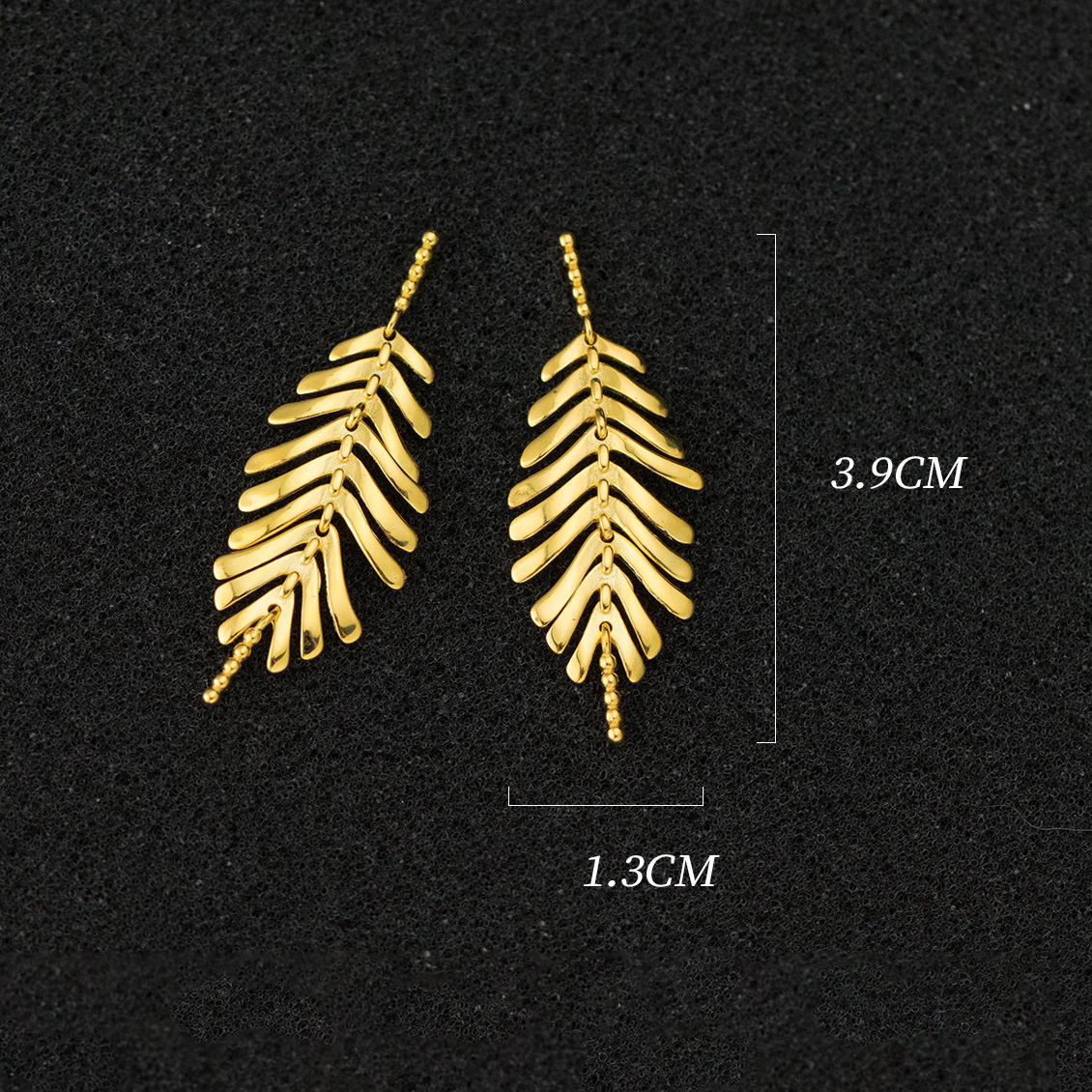 Leaf Shape Pure Metal S925 Sterling Silver Drop Earrings view 5