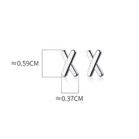 Minimalist X Letter Pure Metal S925 Silver Stud Earrings view 6