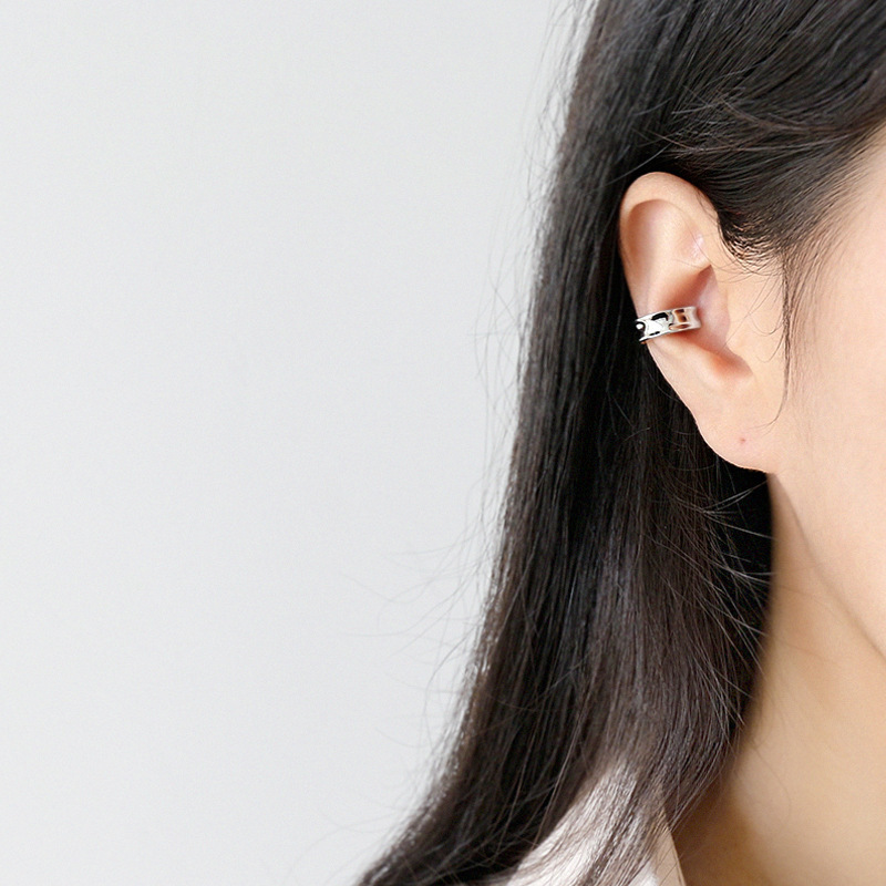 Geometric Design 925 Sterling Silver Minimalist Style Elegant Fashion Jewelry Adjustable Ear Cuff Earrings (Single) view 5