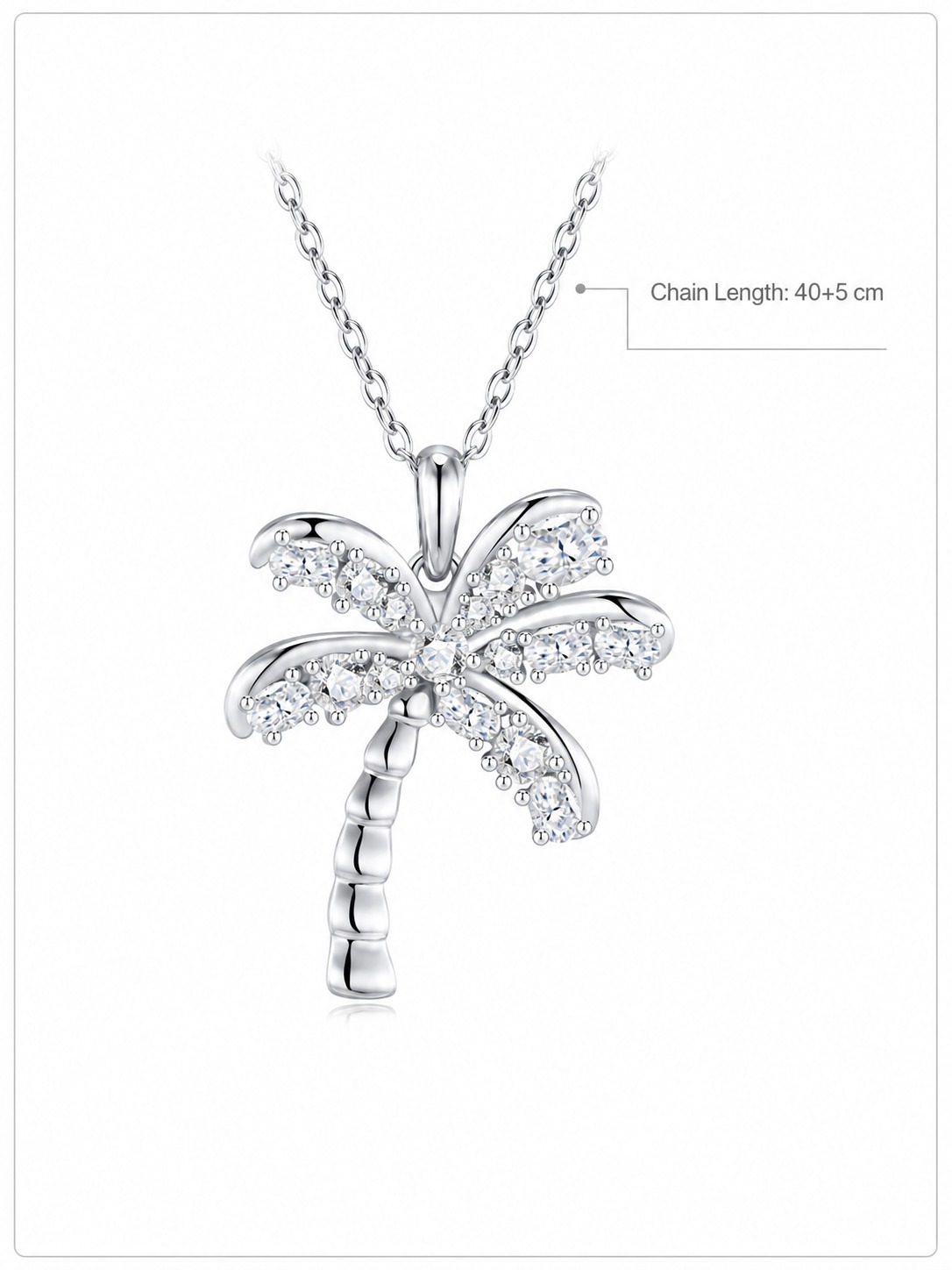 Palm Tree Morganite 925 Sterling Silver Necklace Tropical Coconut Tree Collar Necklace view 6