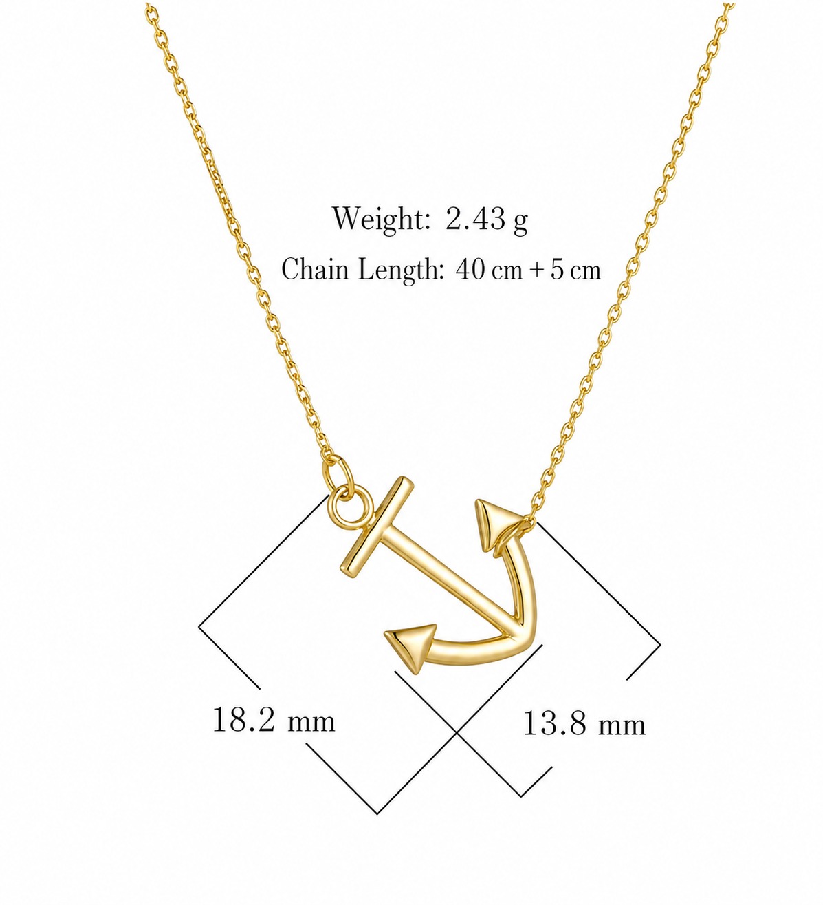 Simple Marine Style Anchor Pendant Jewelry 925 Sterling Silver Necklace view 6