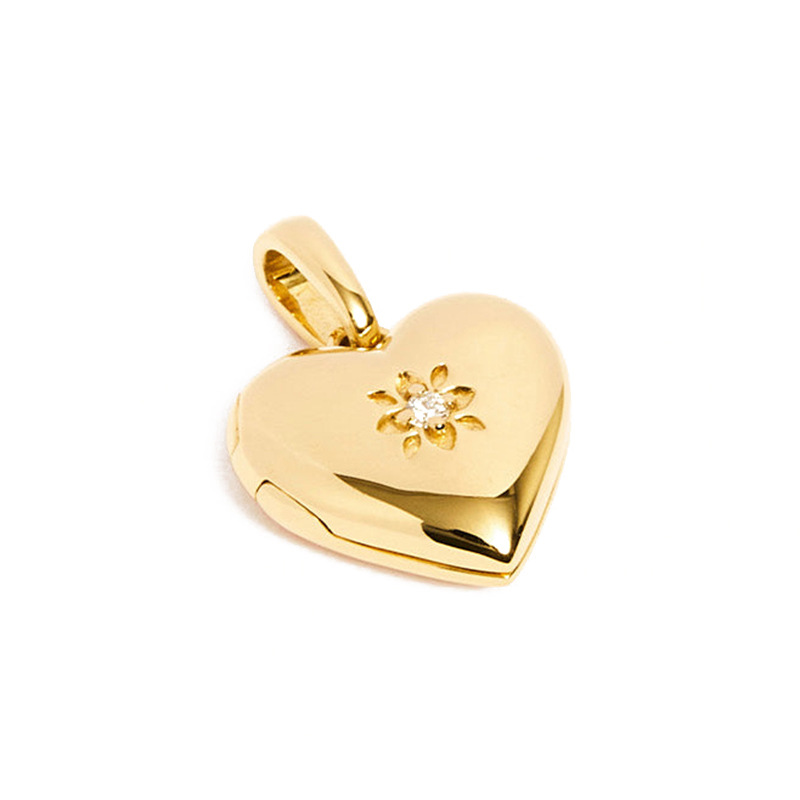 Elegant Fashion Romantic Heart Flower Amazing Crystals 925 Sterling Silver Locket Pendant view 5