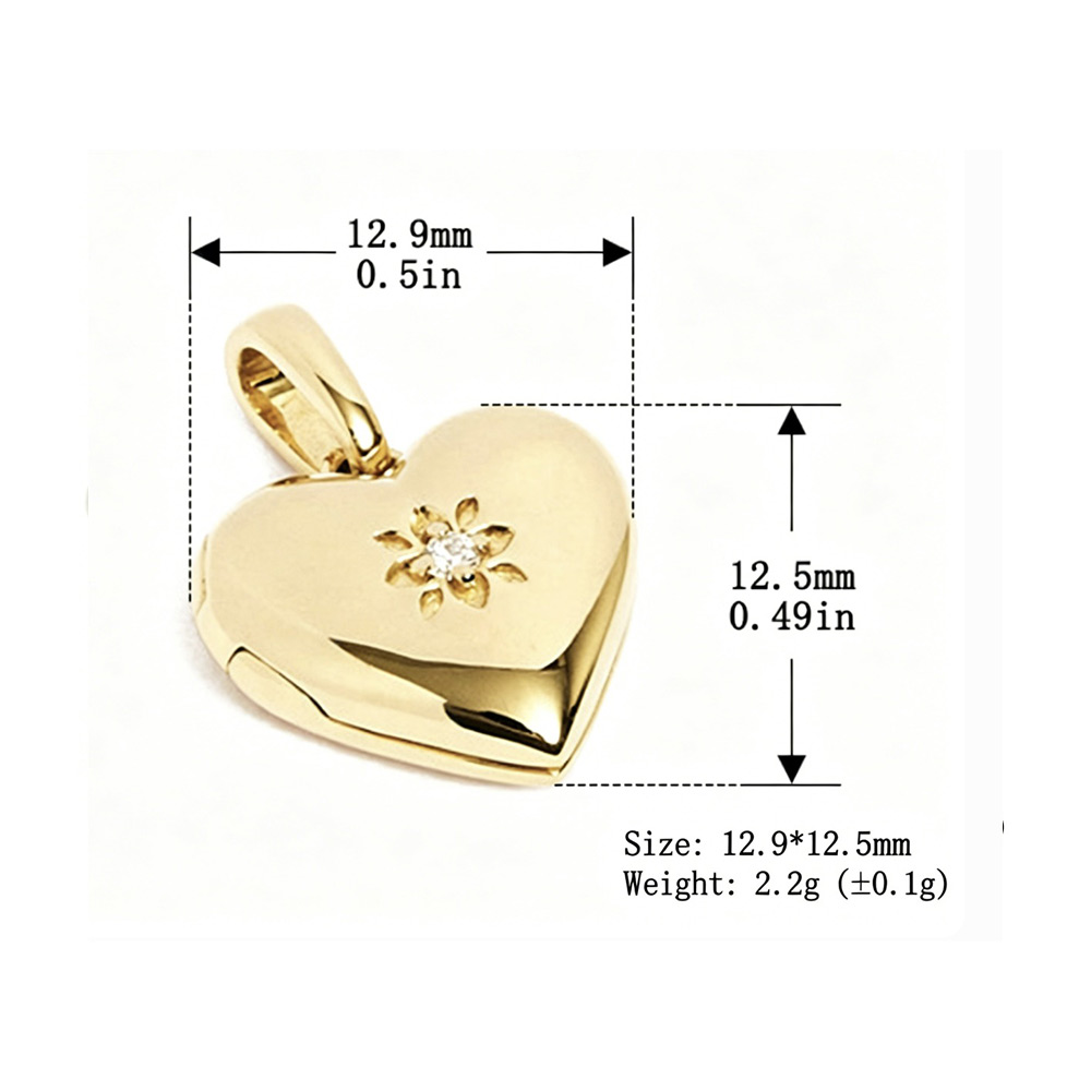 Elegant Fashion Romantic Heart Flower Amazing Crystals 925 Sterling Silver Locket Pendant view 6