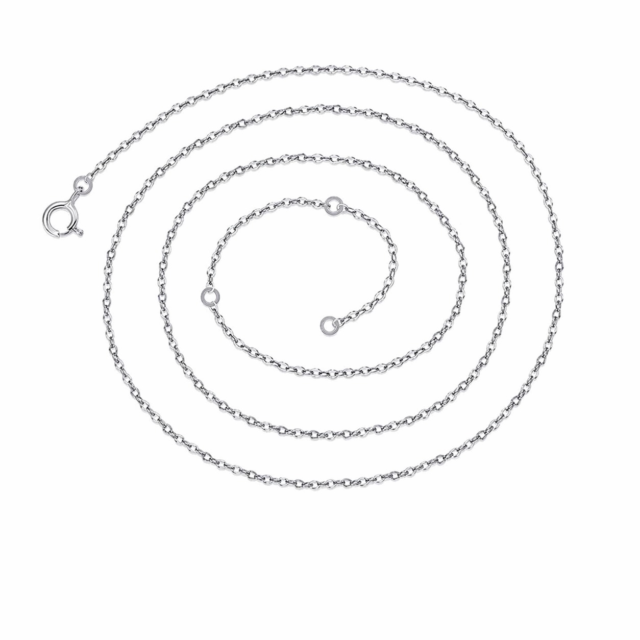 Pure metal minimalism S925 pure silver chain necklace DIY plain chain women's Necklace view 2