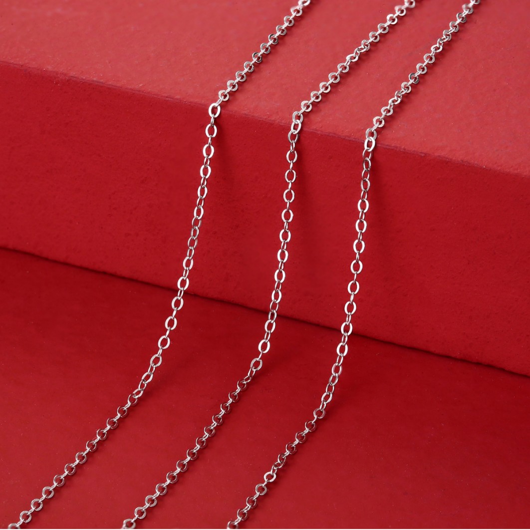Pure metal minimalism S925 pure silver chain necklace DIY plain chain women's Necklace view 5