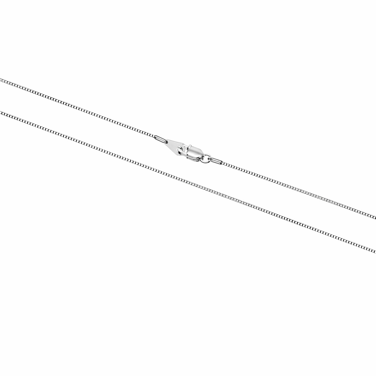 Pure Metal Minimalist Silver 925 Sterling Silver Box Chain Necklace Women Men Daily Necklace view 3