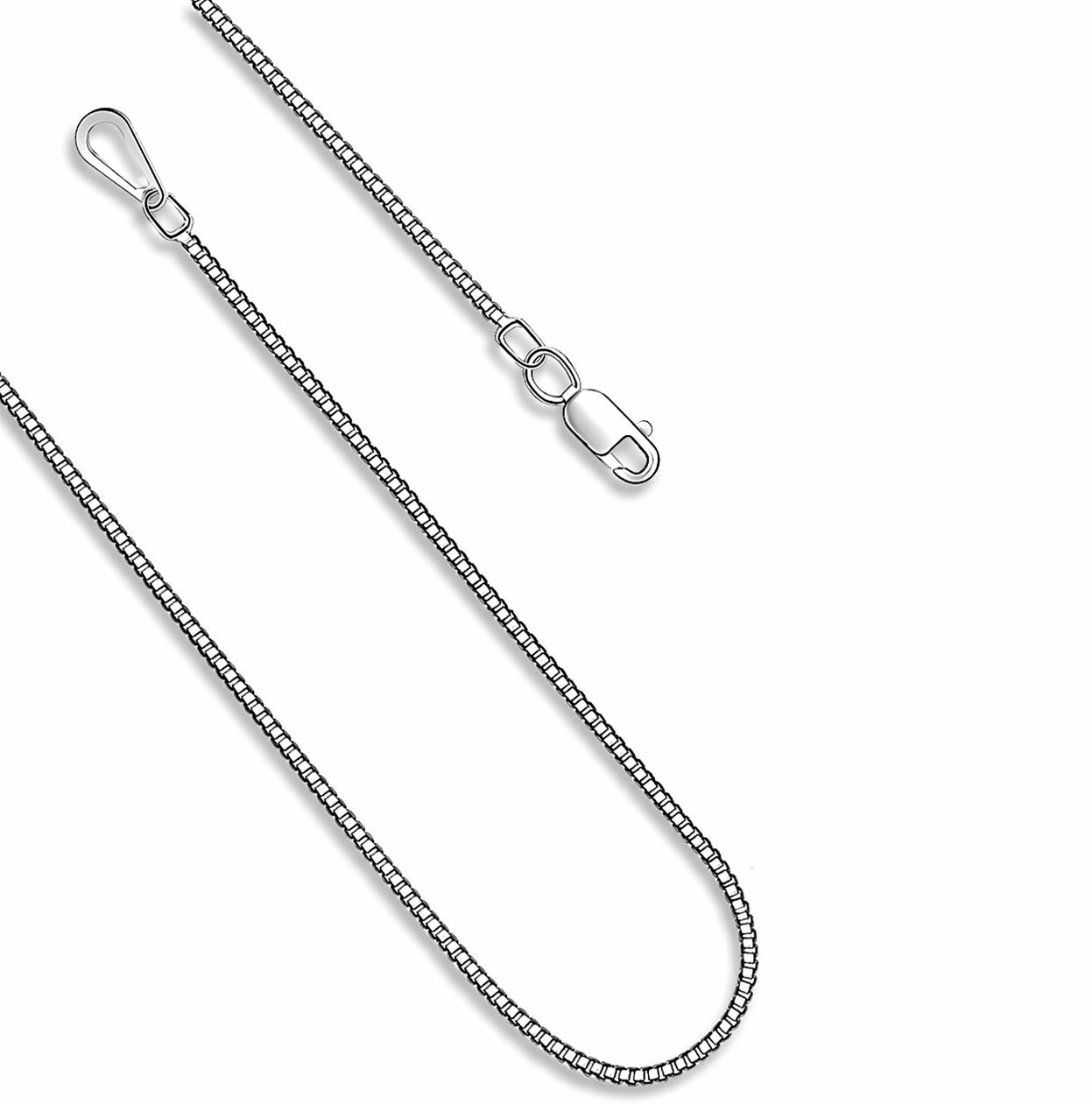 Pure Metal Minimalist Silver 925 Sterling Silver Box Chain Necklace Women Men Daily Necklace view 4