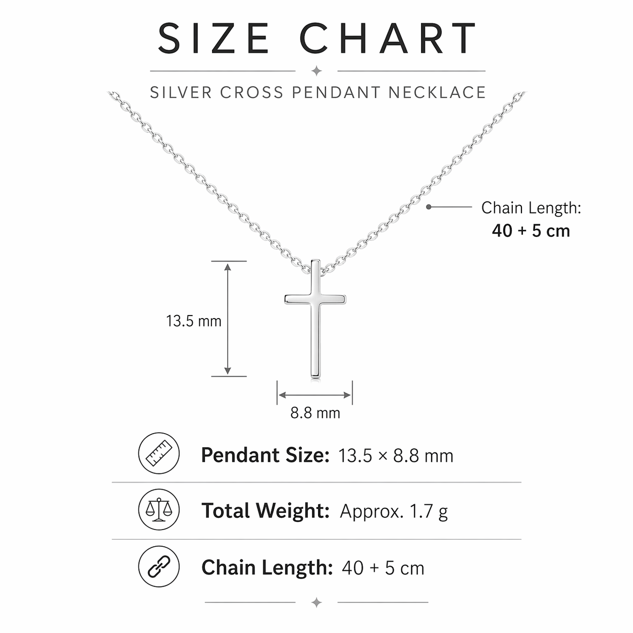 Minimalist Cross Pendant Necklace 925 Sterling Silver Geometric Chain Necklace view 6
