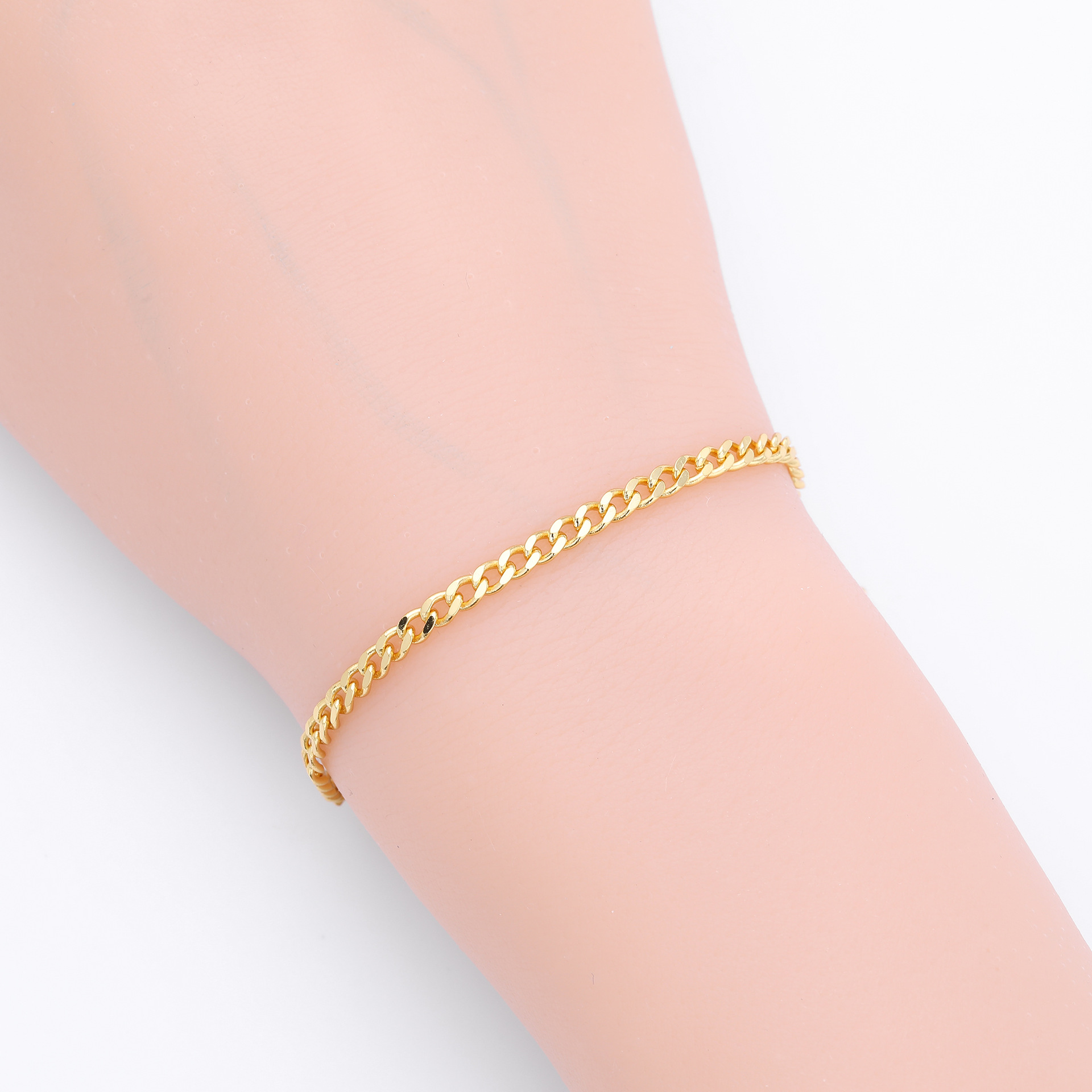 Classic Cuban Link Minimalist Unisex Adjustable Chain 925 Sterling Silver Bracelet view 2