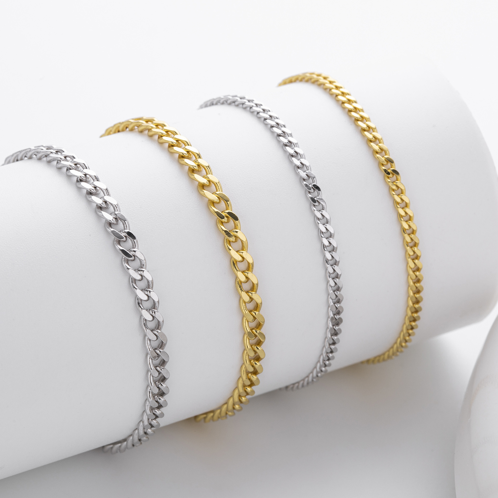 Classic Cuban Link Minimalist Unisex Adjustable Chain 925 Sterling Silver Bracelet view 3