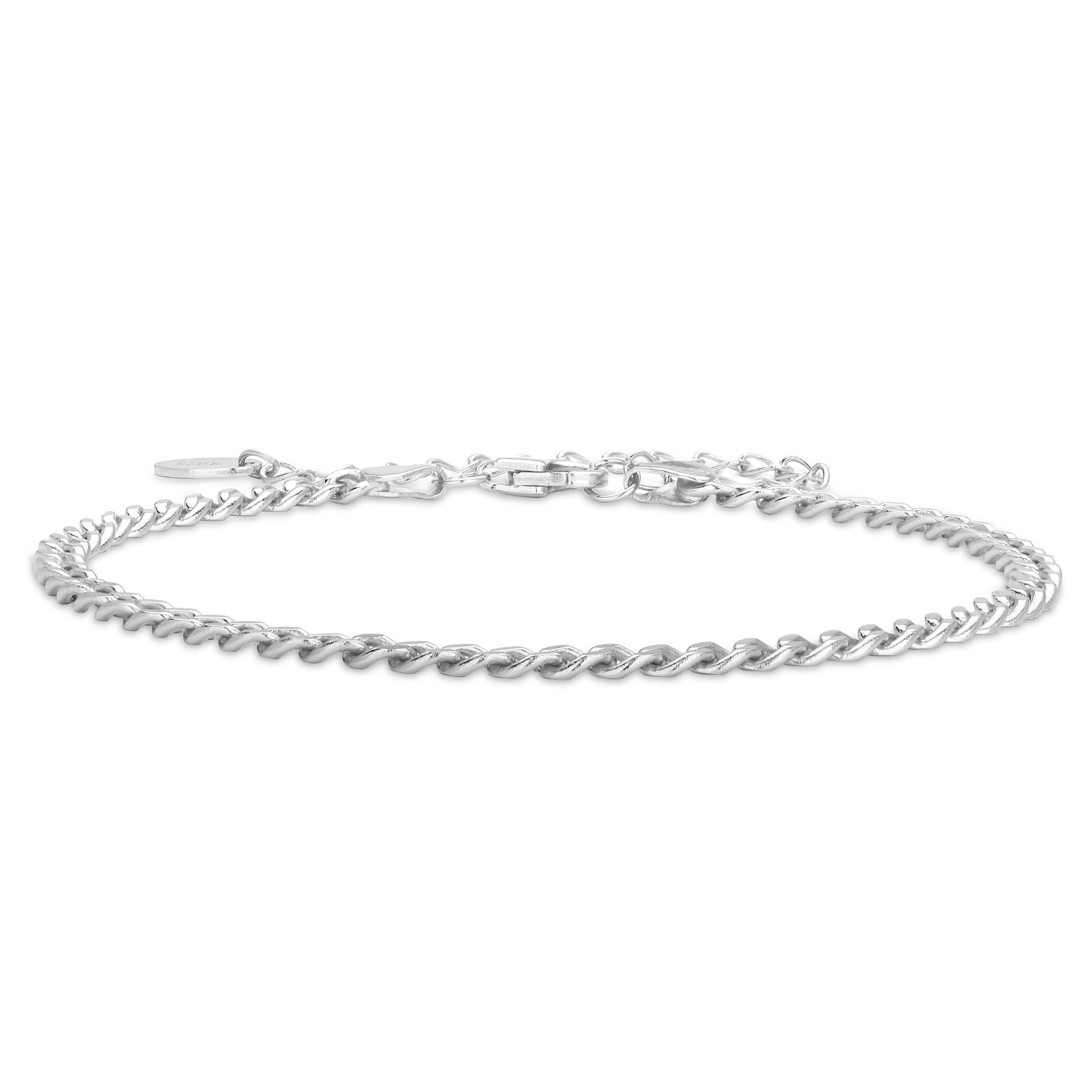 Classic Cuban Link Minimalist Unisex Adjustable Chain 925 Sterling Silver Bracelet view 4