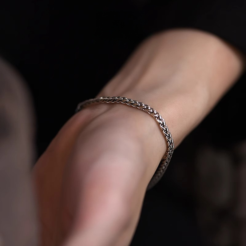 Braided Dragon Bone Chain 925 Sterling Silver Bracelet view 2