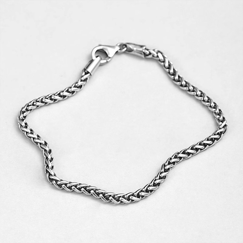 Braided Dragon Bone Chain 925 Sterling Silver Bracelet view 3