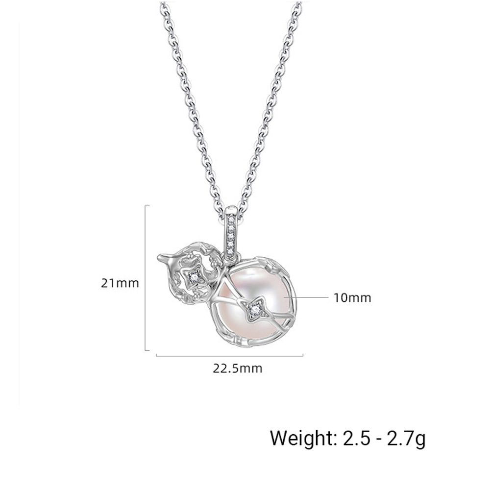 Pearl DIY Findings Hollow Gourd Cage Pendant Openable Solid 925 Sterling Silver Pendant view 3
