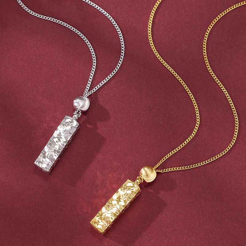 Women Modern Elegant Geometric Rectangular Bar Pendant 925 Sterling Silver Plated Chain Necklace view 3