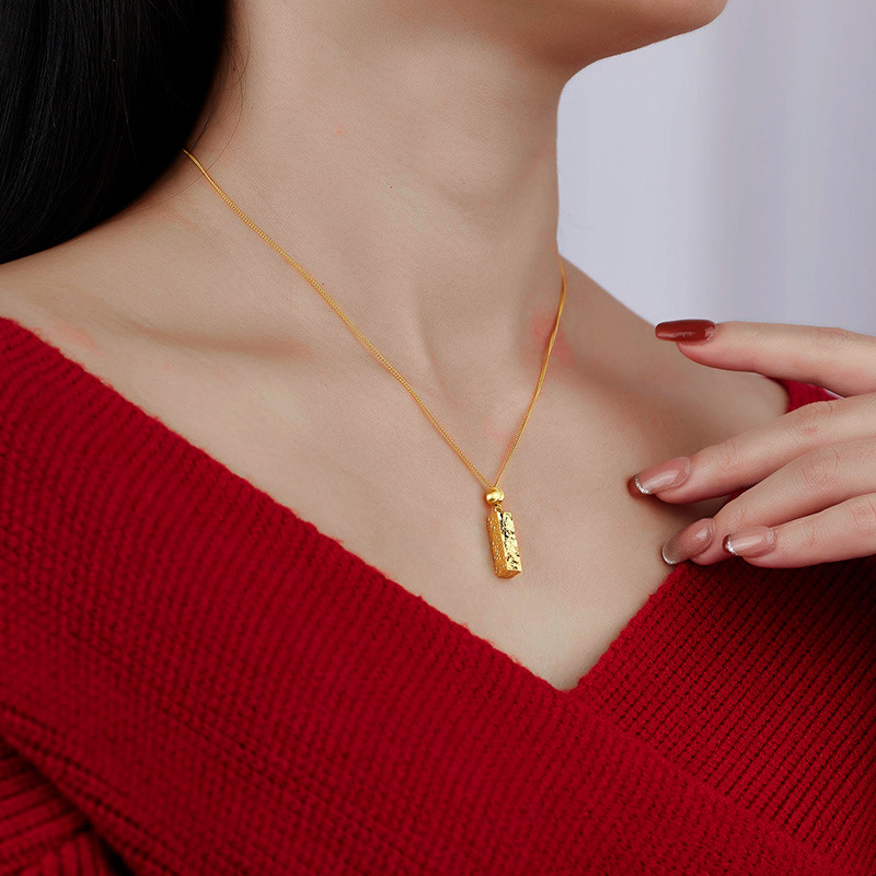 Women Modern Elegant Geometric Rectangular Bar Pendant 925 Sterling Silver Plated Chain Necklace view 4