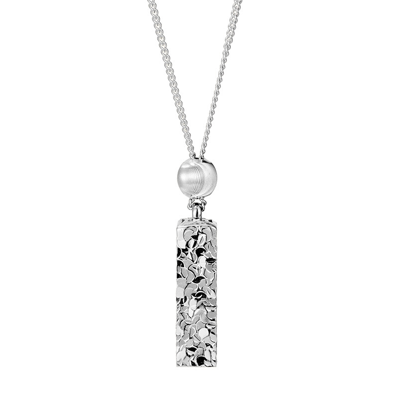 Women Modern Elegant Geometric Rectangular Bar Pendant 925 Sterling Silver Plated Chain Necklace view 5