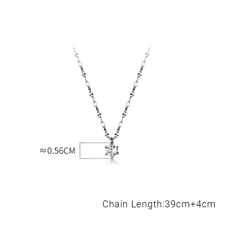 Amazing Crystals Minimalist Round Solitaire Six Prong S925 Sterling Silver Necklace view 5