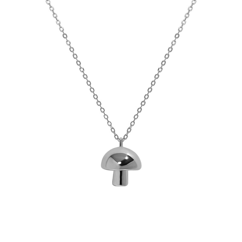 Elegant Mushroom 925 Sterling Silver Chain Pendant Necklace view 5