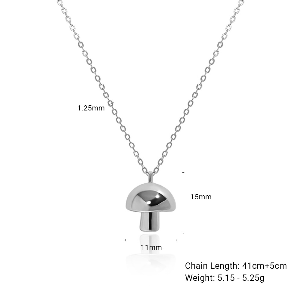 Elegant Mushroom 925 Sterling Silver Chain Pendant Necklace view 6