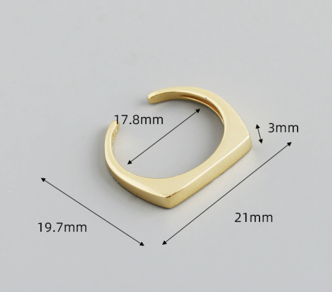 Adjustable Geometric Bar Shaped Abletop 925 Sterling Silver Ring view 5