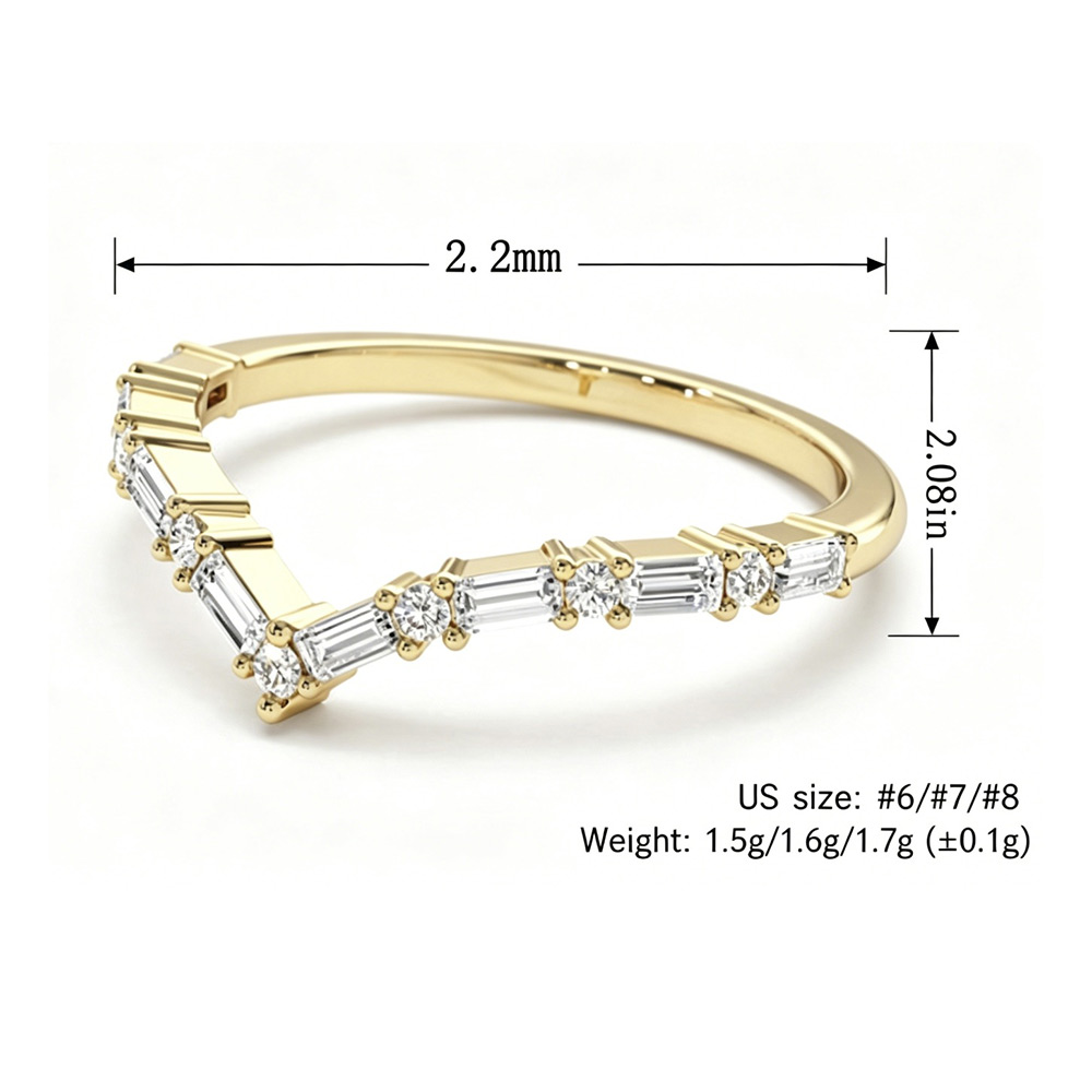 Modern Minimalist Fashion Jewelry Geometric Irregular Amazing Crystals 925 Sterling Silver Micro Set Baguette Round Clear Stone Ring view 6
