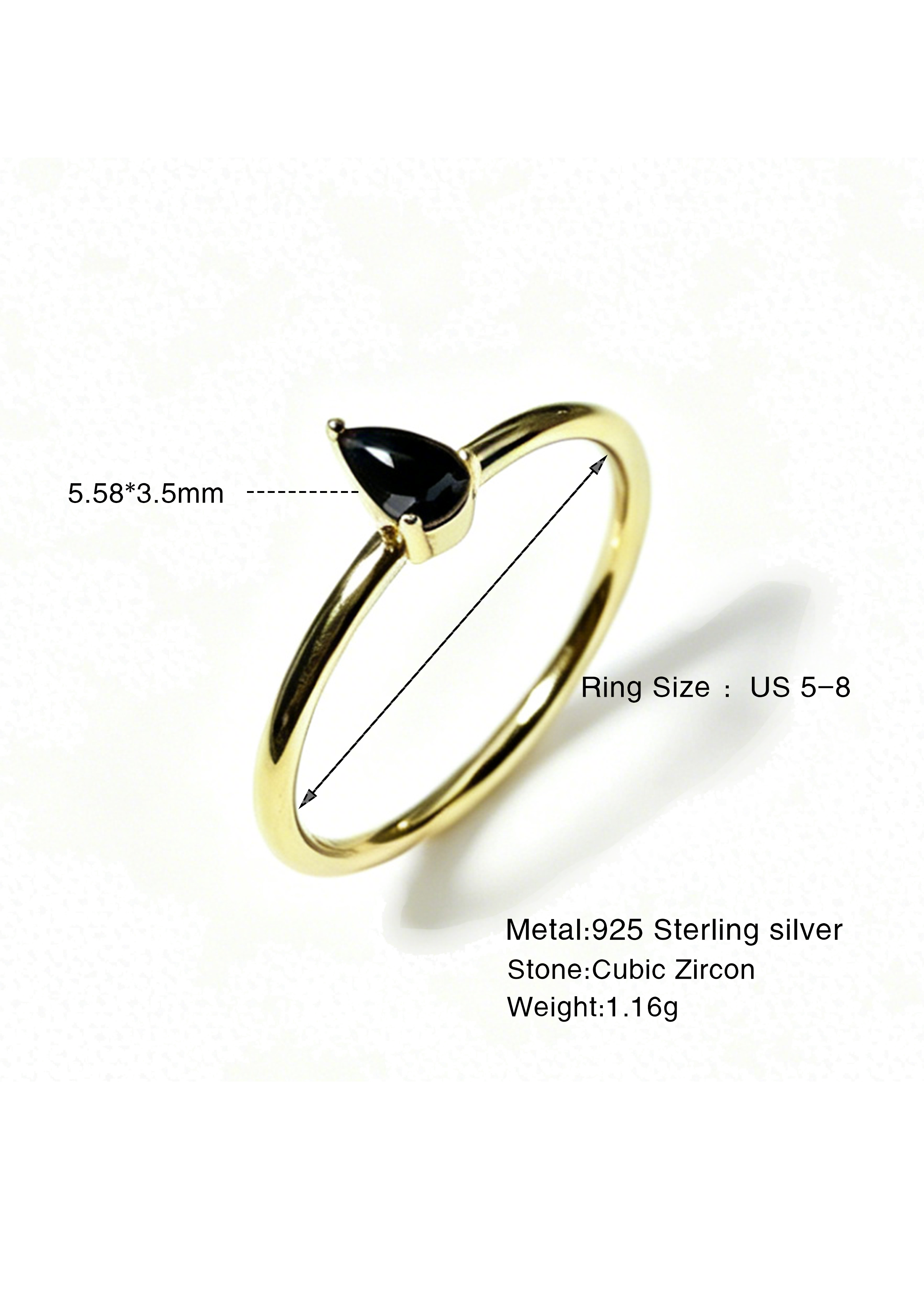 Personalized Birthstone Women Dainty Thin Band Multi Shape Amazing Crystals Stones 18K Gold Plated 12 Birthstone Stackable Ring view 2