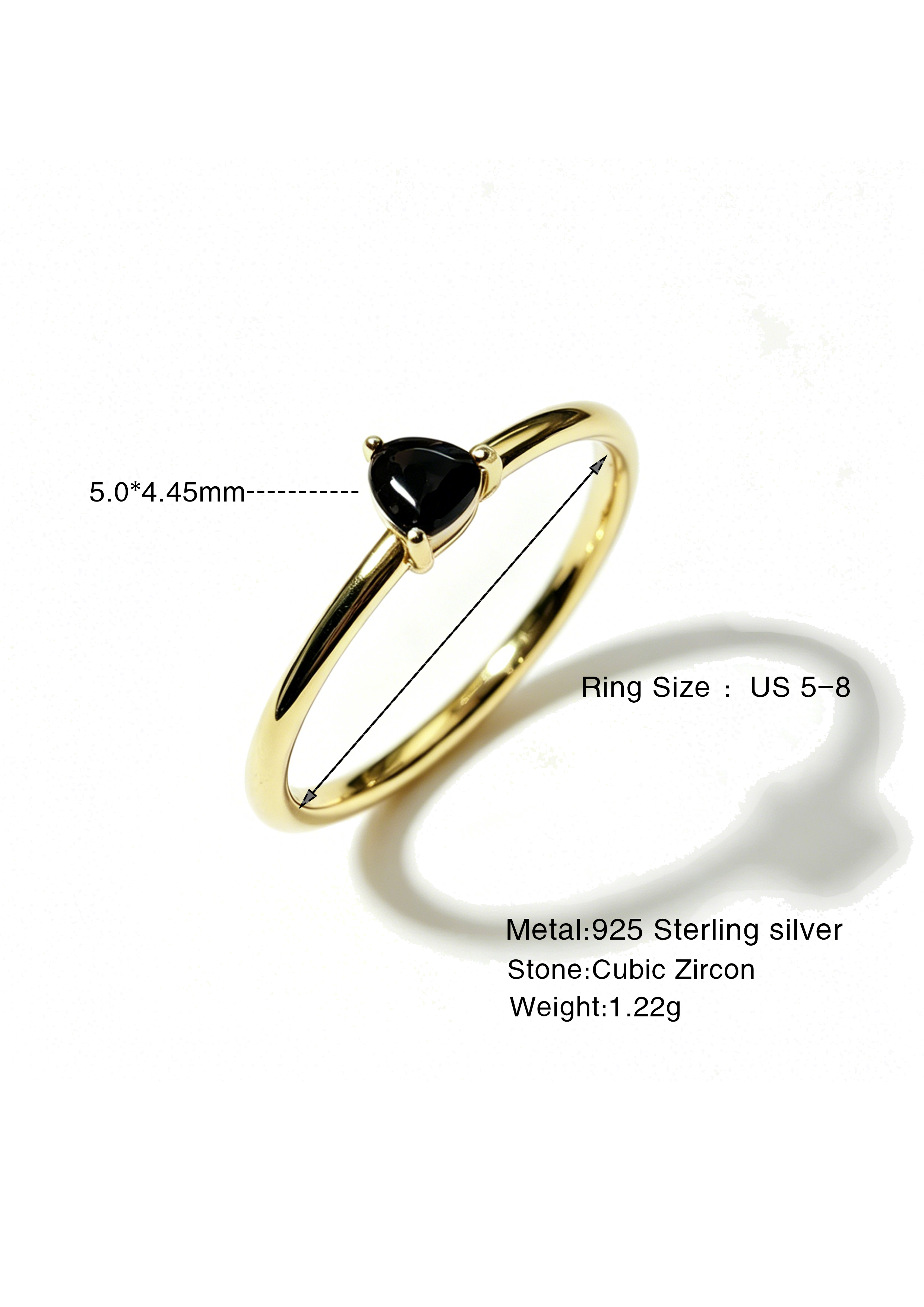 Personalized Birthstone Women Dainty Thin Band Multi Shape Amazing Crystals Stones 18K Gold Plated 12 Birthstone Stackable Ring