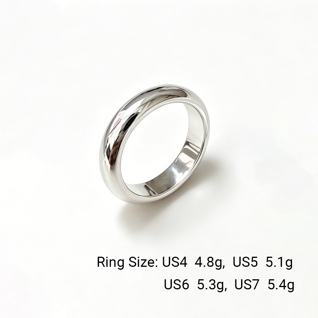Polished Irregular Rounded Geometric Smooth Domed Band 925 Sterling Silver Ring view 7