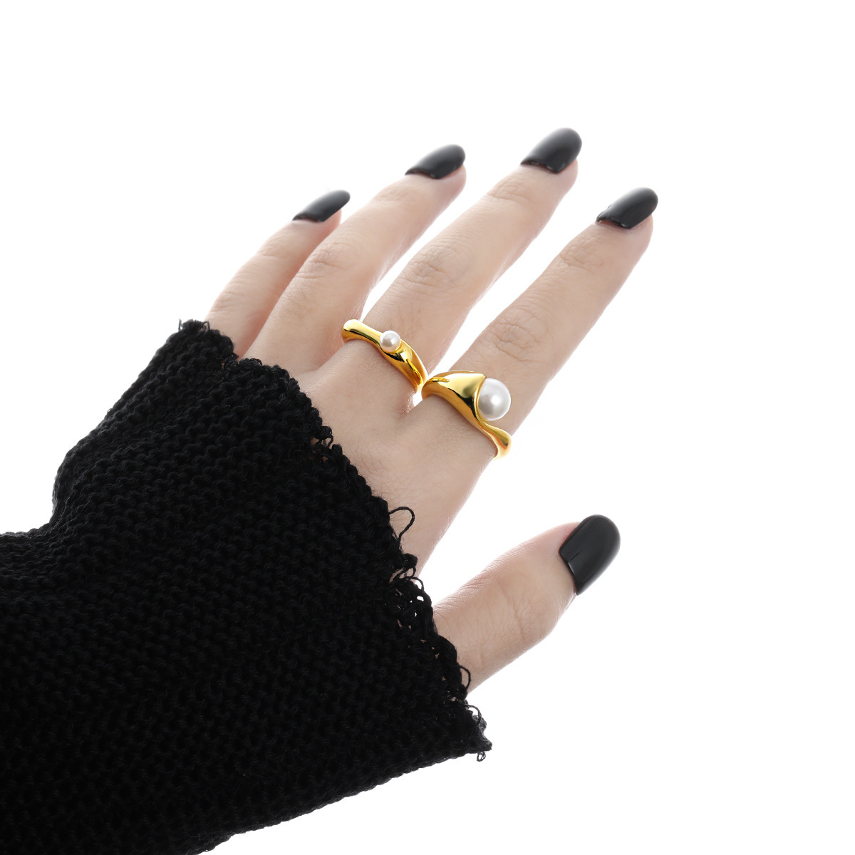 Elegant Geometric Design Shell Pear 925 Sterling Silver Adjustable Ring for Women Unique Style Modern Fashion Jewelry Anniversary Gift view 4