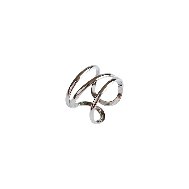 Geometric Chic Style Adjustable 925 Sterling Silver Open Ring