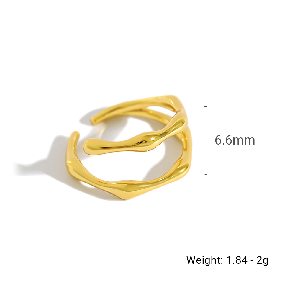 Geometric Design Double Band Adjustable 925 Sterling Silver Ring view 6